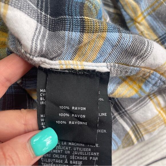 Harley Davidson Women Plaid Rayon Button Up Biker Shirt HDMC Size Small - Picture 6 of 11